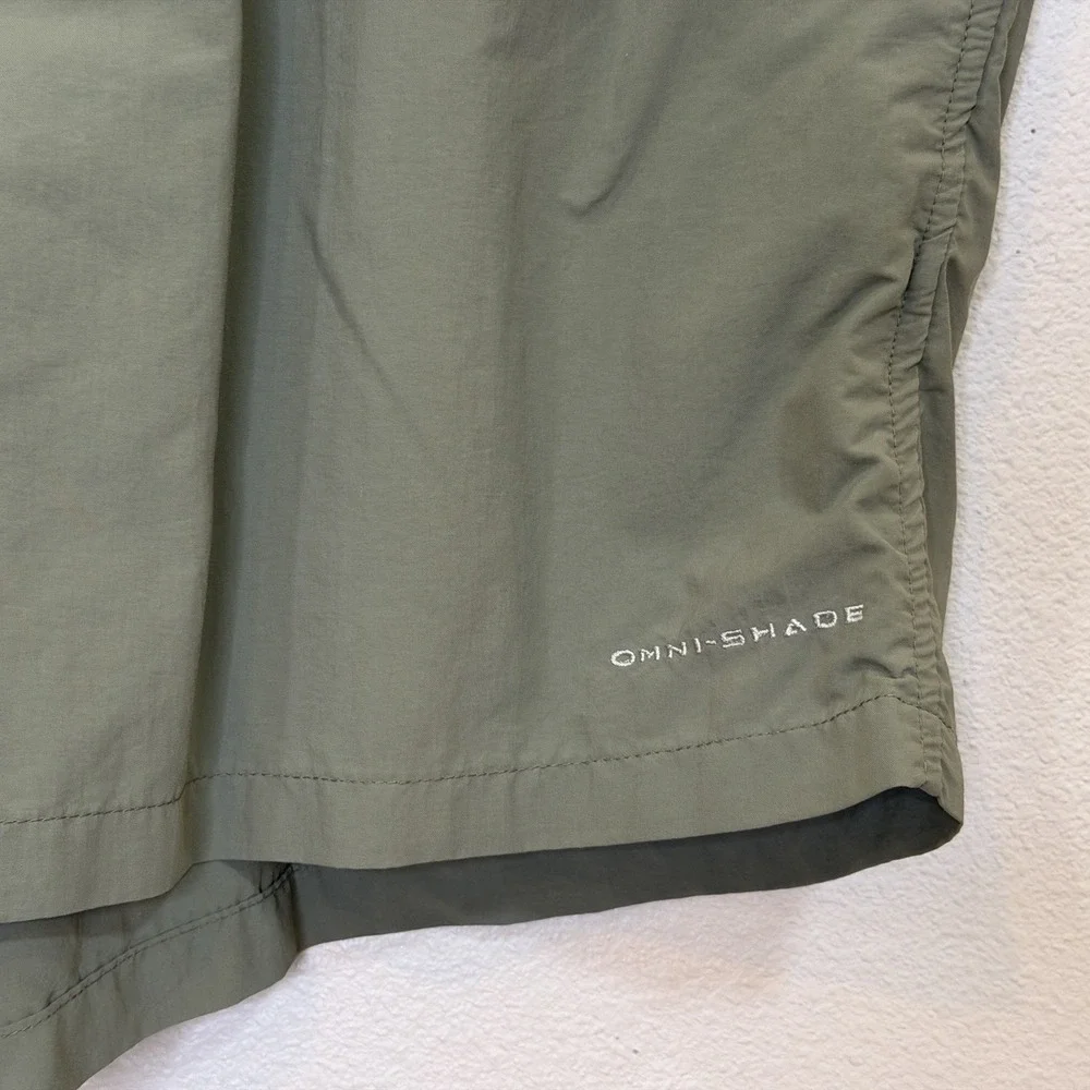 Columbia PFG Omni Shade Swim Trunks Mens Size Large Green Elastic Waist Pockets